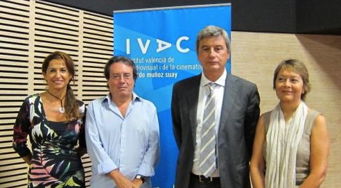 En la imagen, Nuria Cidoncha, Gómez Tarín, Rafael Ripoll y López Menchero. Imagen de la presentación del proyecto online en septiembre de 2012