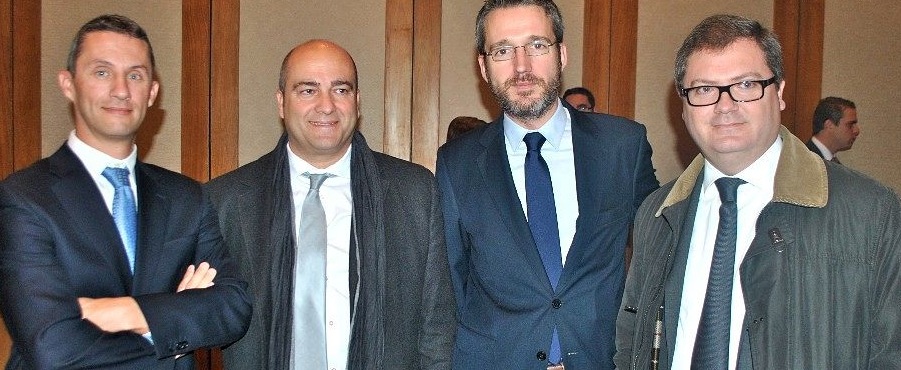 Jaume Matas (TVCB), Carlos Boga (Las Arenas), Ignacio Zoco (Palau de la Mar) y Luis Martí (Unión Hotelera)