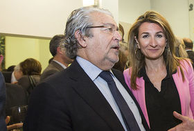 Ana Portacelli junto al presidente de la Fundación