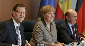 Rajoy, Merkel y De Guindos