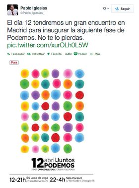 En la cuenta en Twitter de Pablo Iglesias