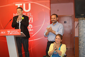 Puig y Piñero junto Ábalos en un acto de campaña