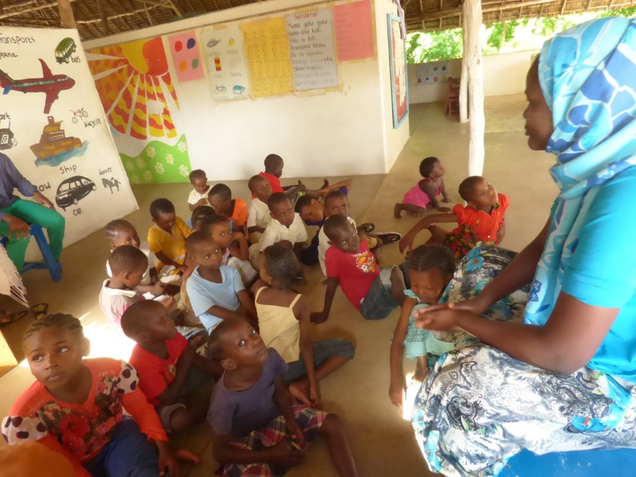 Un aula de la Fundación Anidan, en Lamu (Kenia)