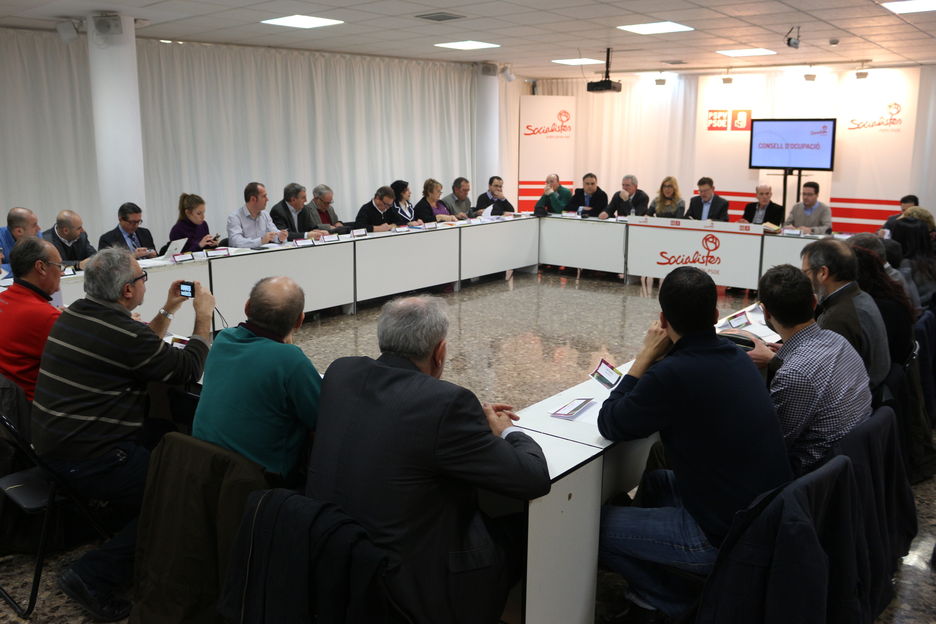 Imagen de la reunión en la que participaron Ximo Puig y Rocío Briones