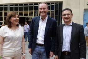 Bonig, Fabra y Castellano el día del relevo en junio de 2014