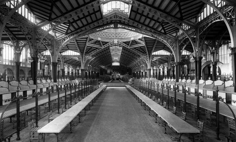El Mercado Central el día de su inauguración en 1928. FOTO: BIBLIOTECA VALENCIANA.