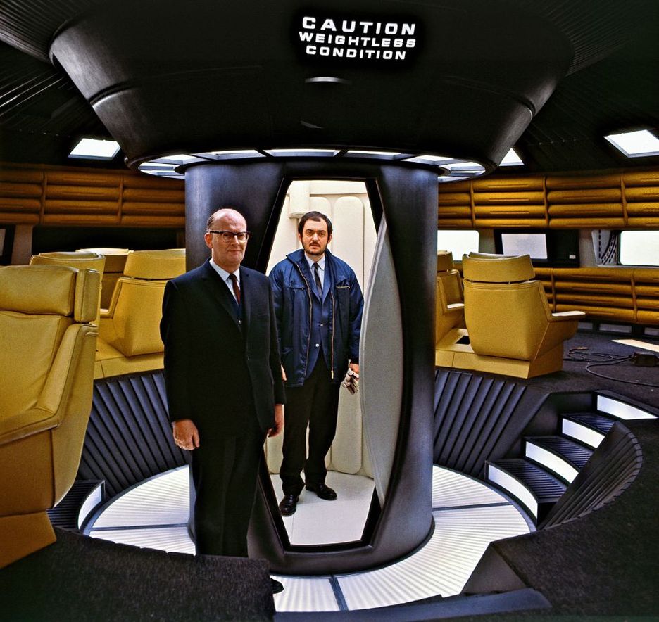 Clarke y Kubrick, en el set de rodaje de '2001'.