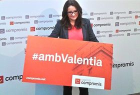 Mónica Oltra durante su presentación de la campaña de Compromís