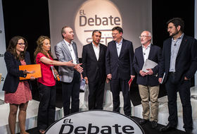 Fabra junto al resto de candidatos en el debate en la Cadena Ser | E. MÁÑEZ
