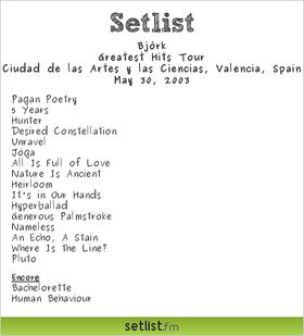 El setlist de Björk en Valencia