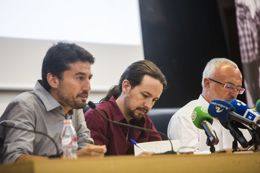 Javier Peris, Pablo Iglesias y Antonio Montiel (Foto: Eva Máñez)