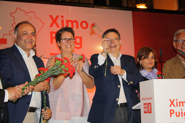 Joan Calabuig, María José Mira, Ximo Puig, Carmen Amoraga y Fernando Delgado
