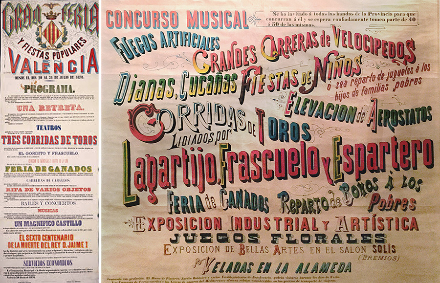 Cartel de 1876 y detalle tipográfico