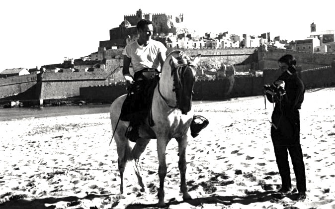 Charlton Heston, durante el rodaje de 'El Cid'.
