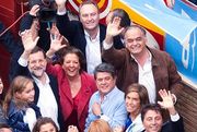 Los cabezas de lista del PP en la Comunitat junto a Rajoy, Fabra y Barberá