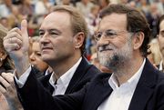 Fabra y Rajoy durante el acto