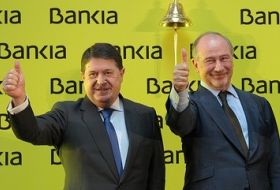 Olivas y Rato en el debut bursátil de Bankia