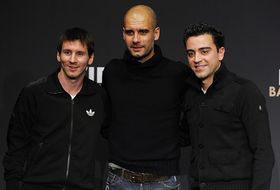 Messi, Guardiola y Xavi
