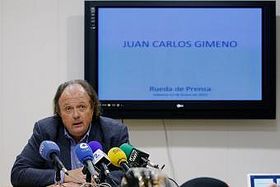Juan Carlos Gimeno, imputado por Emarsa, en rueda de prensa
