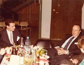 Alberto Fabra con Fraga, en una imagen del homenaje en el Congreso