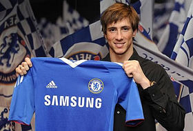 Torres en su presentación con el Chelsea