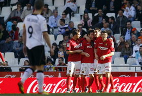 El Mallorca celebró su gol con alegría 