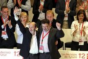 Alfredo Pérez Rubalcaba y Ximo Puig en la clausura del 12 Congreso del PSPV-PSOE
