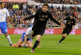 Messi volvió a marcar dos tantos en Zaragoza