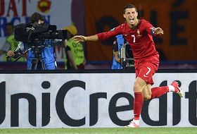 Cristiano celebra su segundo gol 