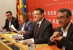 Morera, Sanz, Puig y Torres durante la rueda de prensa