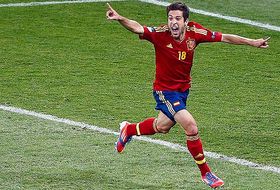 Jordi Alba celebra su gol en la final 