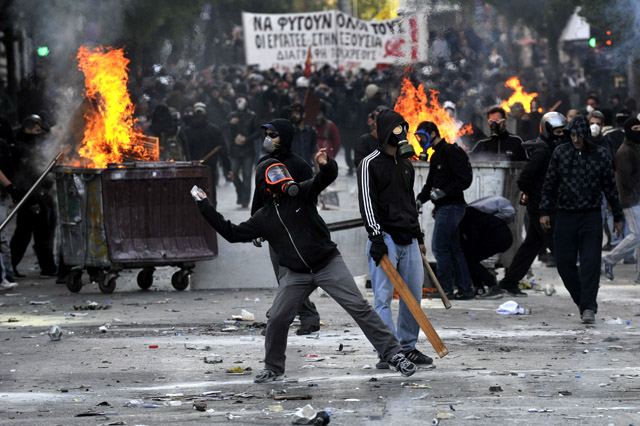 Protestas en Atenas (Grecia) por las condiciones del rescate de la Unión Europea