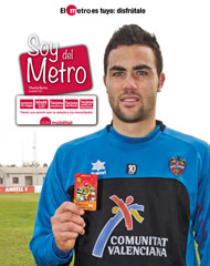 Vicente Iborra, jugador del Levante U.D, en la campaña 'Soy del Metro'
