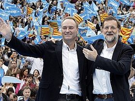 Fabra y Rajoy en el mitin del 13 de noviembre de 2011