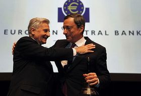 Trichet (i.) y Draghi