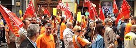 Protesta de trabajadores de Galmed