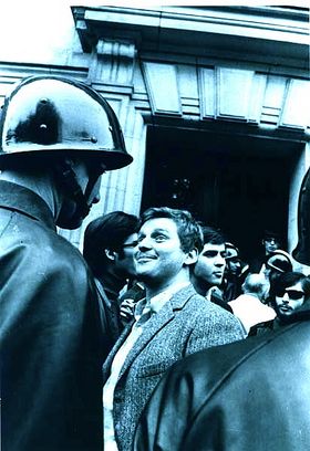 Cohn Bendit durante los enfrentamientos de Mayo del 68