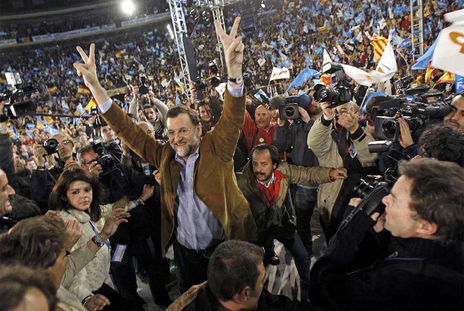 Rajoy, en el mitin de la plaza de Toros con Álvaro Pérez a su espalda