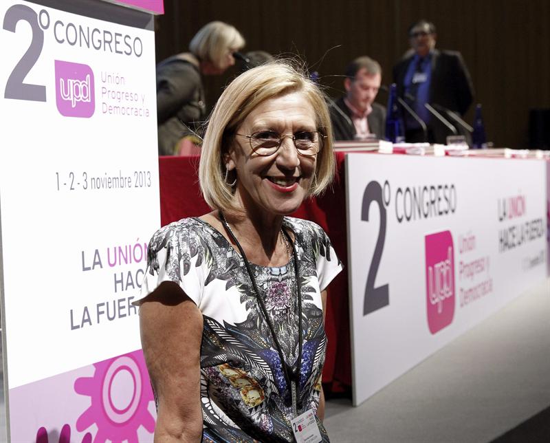Rosa Díez en el congreso de UPyD que se está celebrando en Madrid