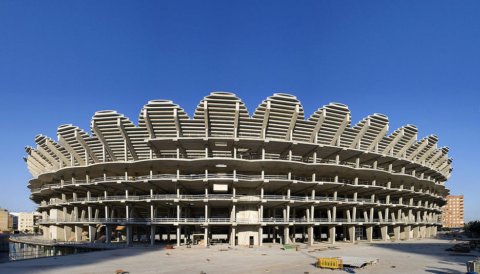 Exterior actual del nuevo campo de Mestalla