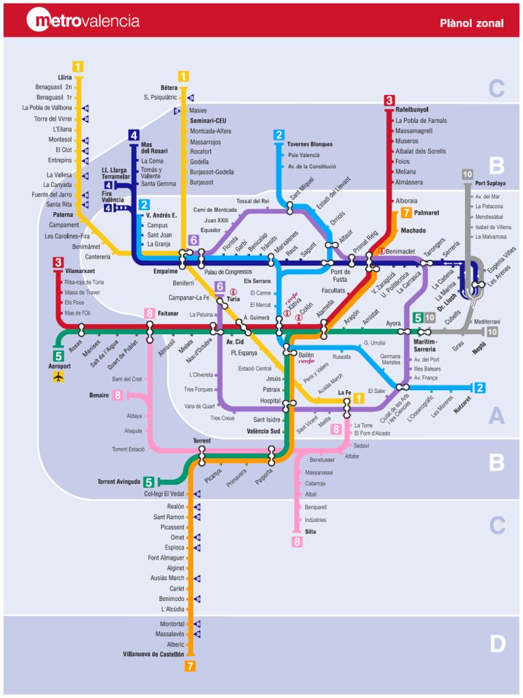 Plano Metro Valencia Linea 2